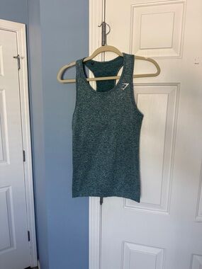 Gymshark Teal Seamless Racerback Tank Top